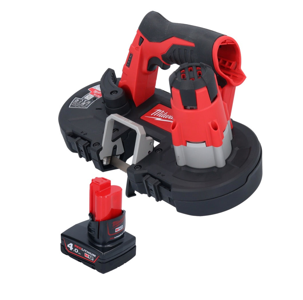 Scie à ruban sans fil Milwaukee M12 BS-401 12 V 41 x 41 mm + 1x batterie 4,0 Ah - sans chargeur