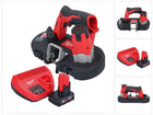 Sierra de cinta a batería Milwaukee M12 BS-401 12 V 41 x 41 mm + 1x batería 4,0 Ah + cargador