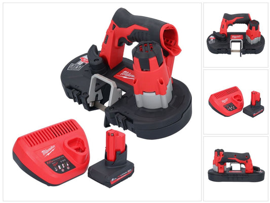 Milwaukee M12 BS-501 Akku Bandsäge 12 V 41 x 41 mm + 1x Akku 5,0 Ah + Ladegerät