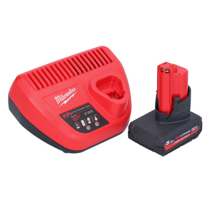 Scie à ruban à batterie Milwaukee M12 BS-501 12 V 41 x 41 mm + 1x batterie 5,0 Ah + chargeur