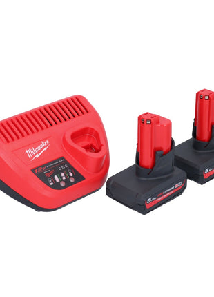 Scie à ruban à batterie Milwaukee M12 BS-502 12 V 41 x 41 mm + 2x batteries 5,0 Ah + chargeur