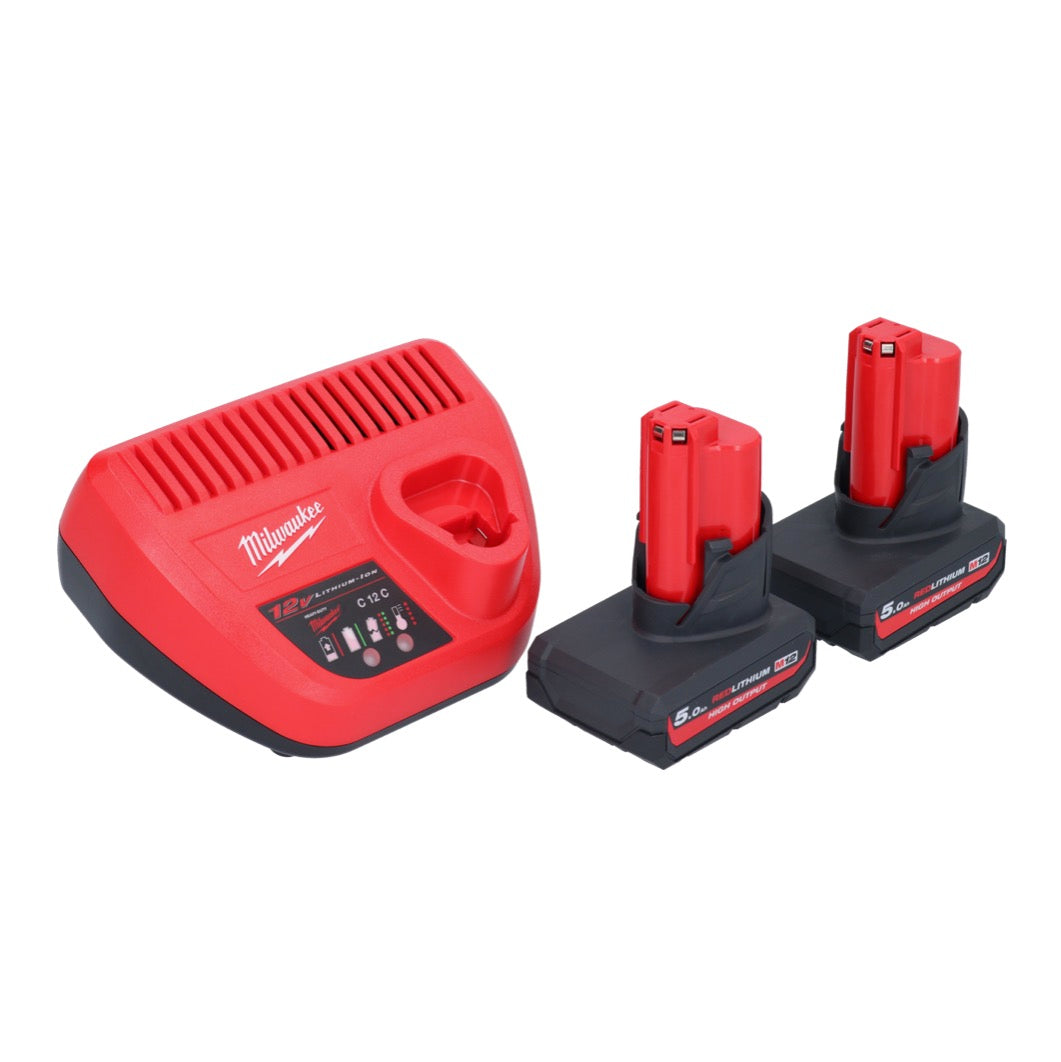 Scie à ruban à batterie Milwaukee M12 BS-502 12 V 41 x 41 mm + 2x batteries 5,0 Ah + chargeur