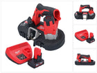 Scie à ruban à batterie Milwaukee M12 BS-601 12 V 41 x 41 mm + 1x batterie 6,0 Ah + chargeur