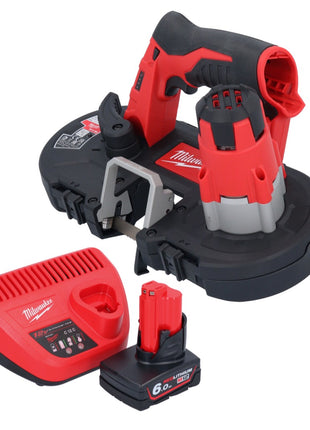 Scie à ruban à batterie Milwaukee M12 BS-601 12 V 41 x 41 mm + 1x batterie 6,0 Ah + chargeur