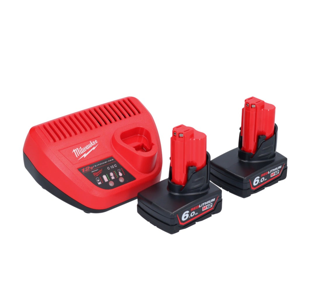 Scie à ruban à batterie Milwaukee M12 BS-602 12 V 41 x 41 mm + 2x batteries 6,0 Ah + chargeur