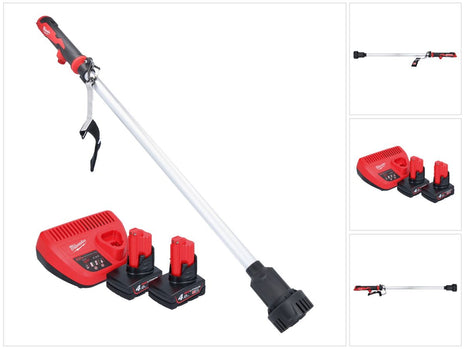 Pompe de transfert de batterie Milwaukee M12 BSWP-402 12 V 34 l/min + 2x batteries 4,0 Ah + chargeur