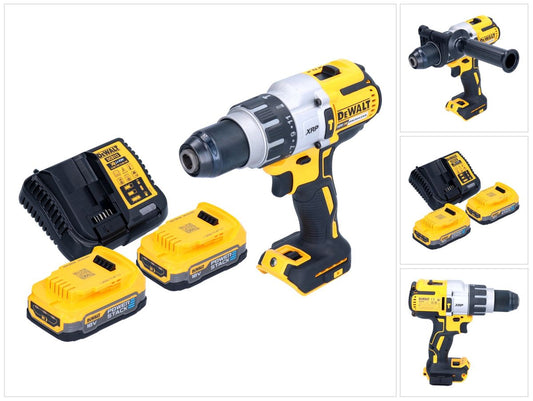 Perceuse à percussion sans fil DeWalt DCD 996 E2 18 V 95 Nm sans balais + 2 batteries 1,7 Ah + chargeur