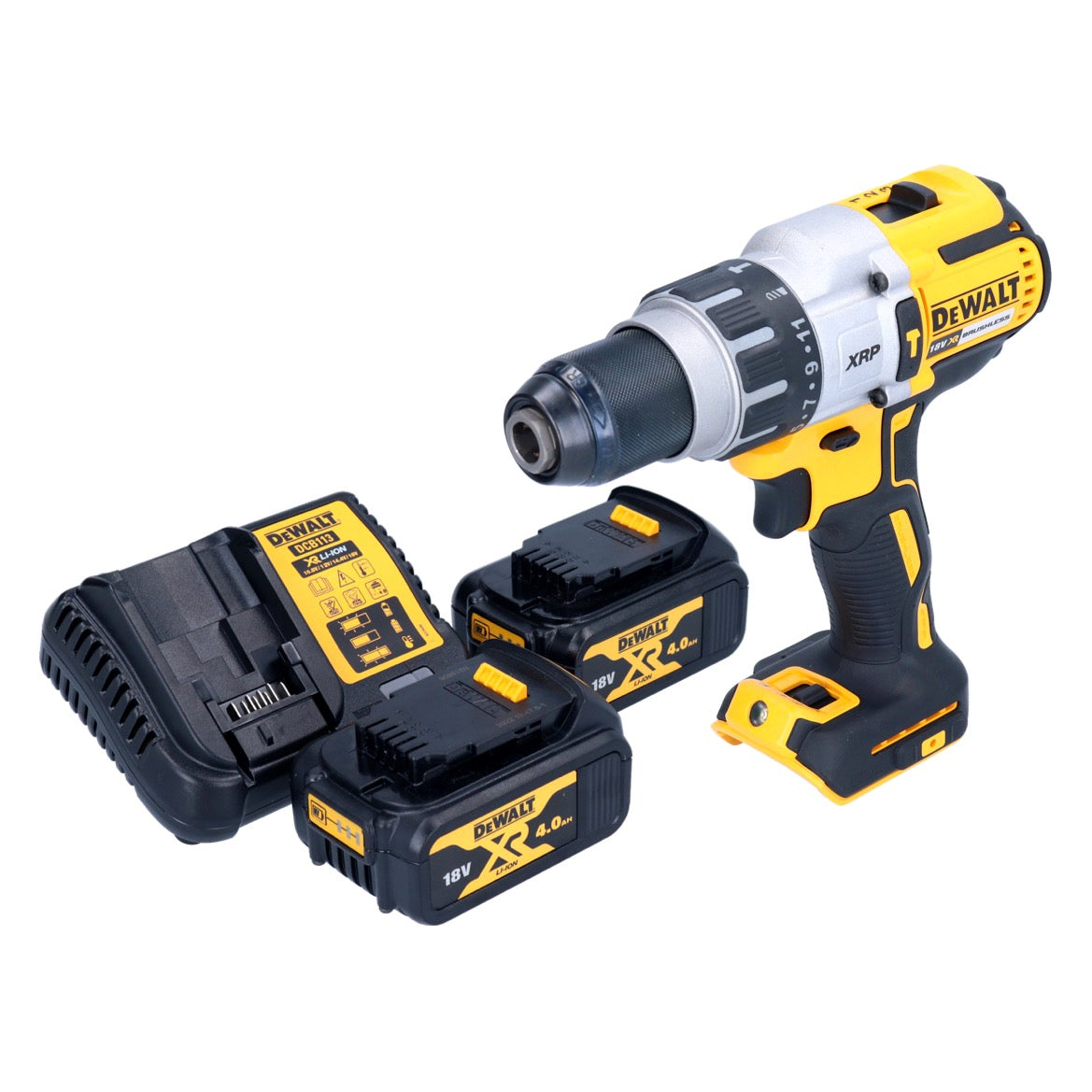 Perceuse à percussion sans fil DeWalt DCD 996 M2 18 V 95 Nm sans balais + 2 batteries 4,0 Ah + chargeur