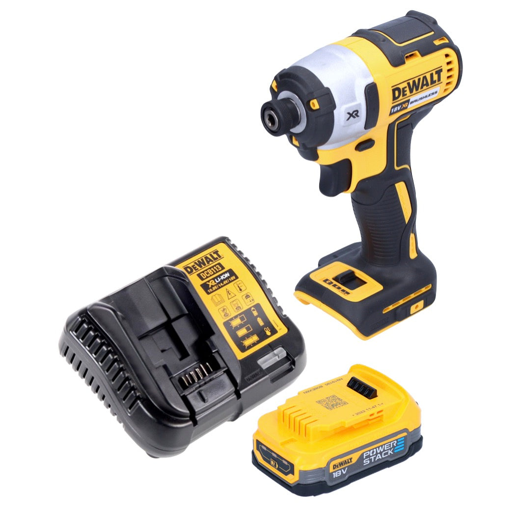 DeWalt DCF 887 E1 Akku Schlagschrauber 18 V 205 Nm 1/4" Brushless + 1x Akku 1,7 Ah + Ladegerät