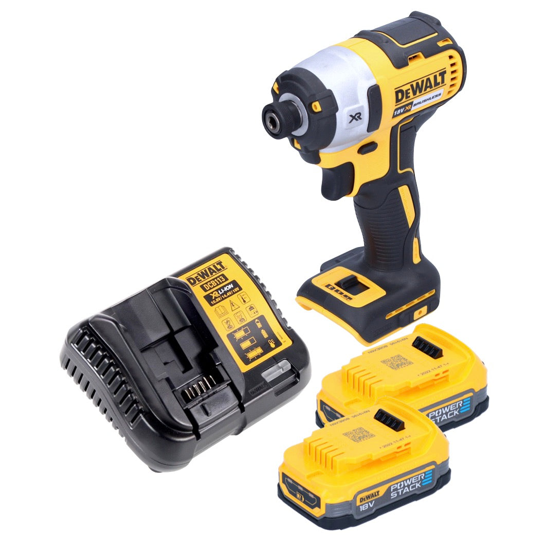 DeWalt DCF 887 E2 Akku Schlagschrauber 18 V 205 Nm 1/4" Brushless + 2x Akku 1,7 Ah + Ladegerät