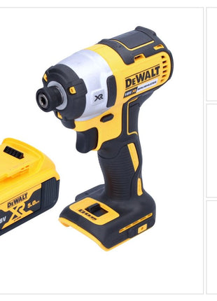 Clé à chocs sans fil DeWalt DCF 887 N 18 V 205 Nm 1/4" sans balais + 1x batterie 5,0 Ah - sans chargeur