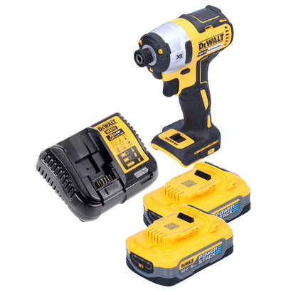 DeWalt DCF 887 H2 Akku Schlagschrauber 18 V 205 Nm 1/4" Brushless + 2x Akku Powerstack 5,0 Ah + Ladegerät