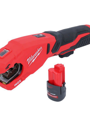 Coupe-tube inox sur batterie Milwaukee M12 PCSS-251 12 V 12 - 28 mm + batterie 2,5 Ah - sans chargeur