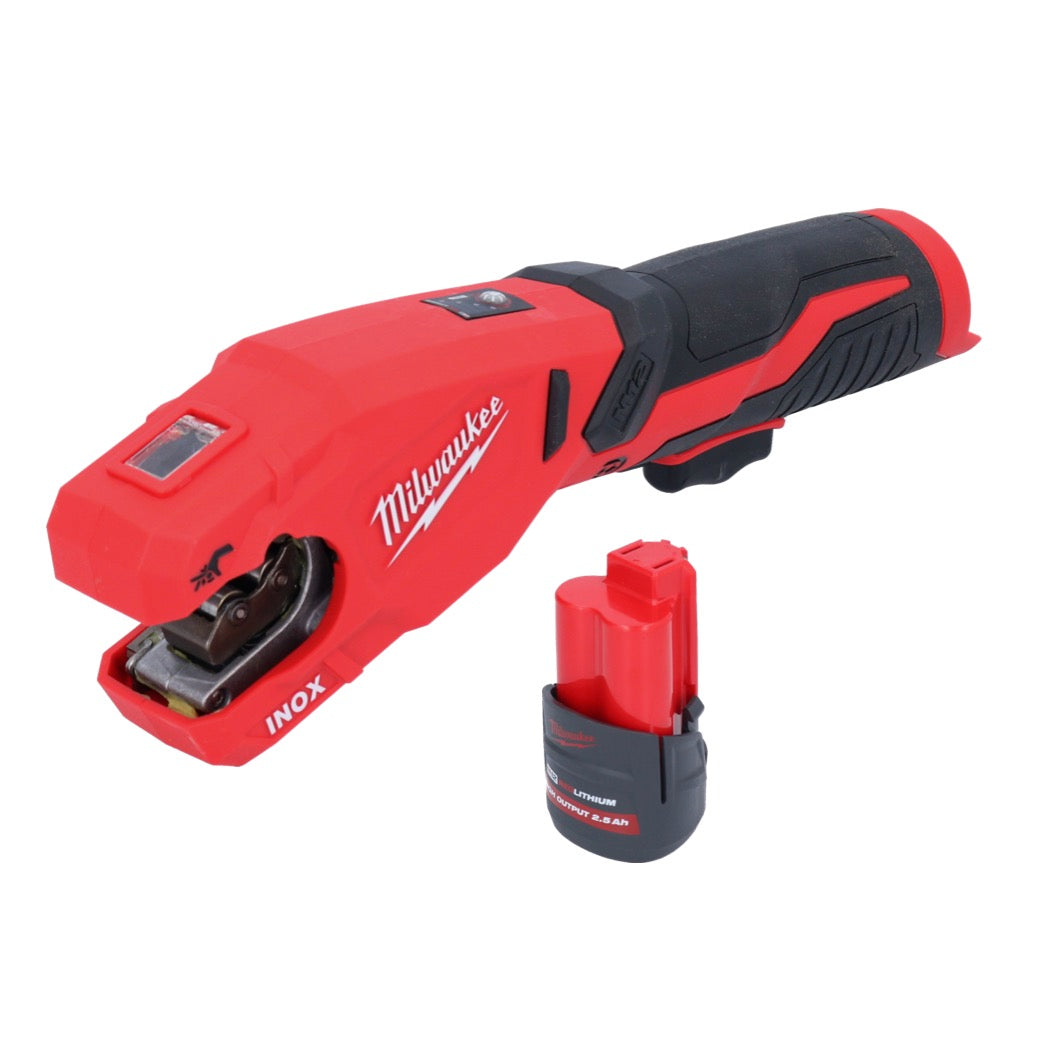 Milwaukee M12 PCSS-251 Akku Edelstahl Rohrabschneider 12 V 12 - 28 mm + Akku 2,5 Ah - ohne Ladegerät