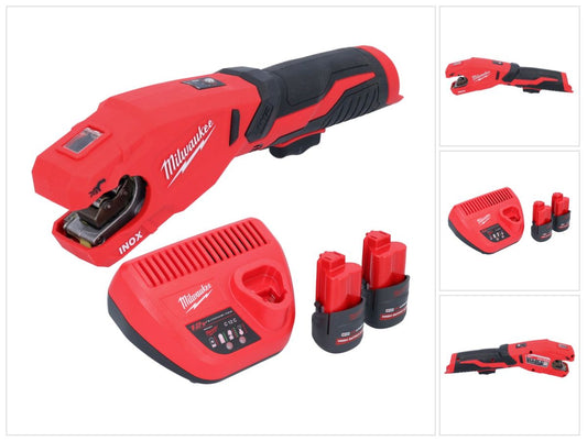 Coupe-tube en acier inoxydable sur batterie Milwaukee M12 PCSS-252 12 V 12 - 28 mm + 2x batteries 2,5 Ah + chargeur