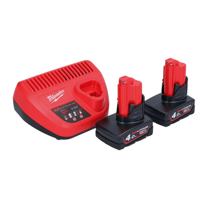 Coupe-tubes en acier inoxydable à batterie Milwaukee M12 PCSS-402 12 V 12 - 28 mm + 2x batteries 4,0 Ah + chargeur