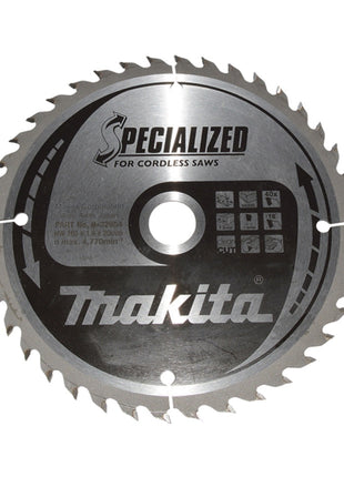 Makita CCF16540E Lame de scie SPECIALIZED 165 x 20 mm 40 dents pour le bois (B-32954)