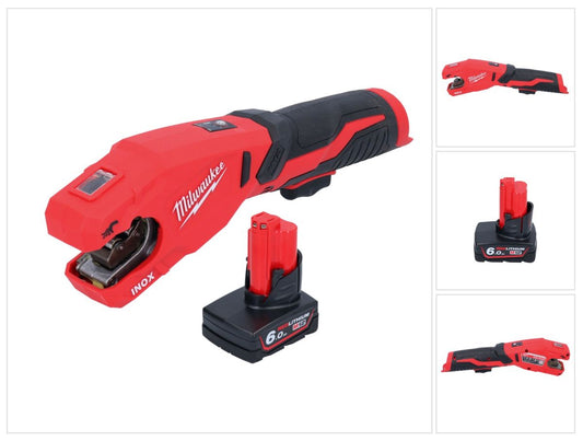 Coupe-tubes en acier inoxydable sur batterie Milwaukee M12 PCSS-601 12 V 12 - 28 mm + 1x batterie 6,0 Ah - sans chargeur