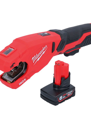 Milwaukee M12 PCSS-601 cortatubos de acero inoxidable a batería 12 V 12 - 28 mm + 1x batería 6,0 Ah - sin cargador