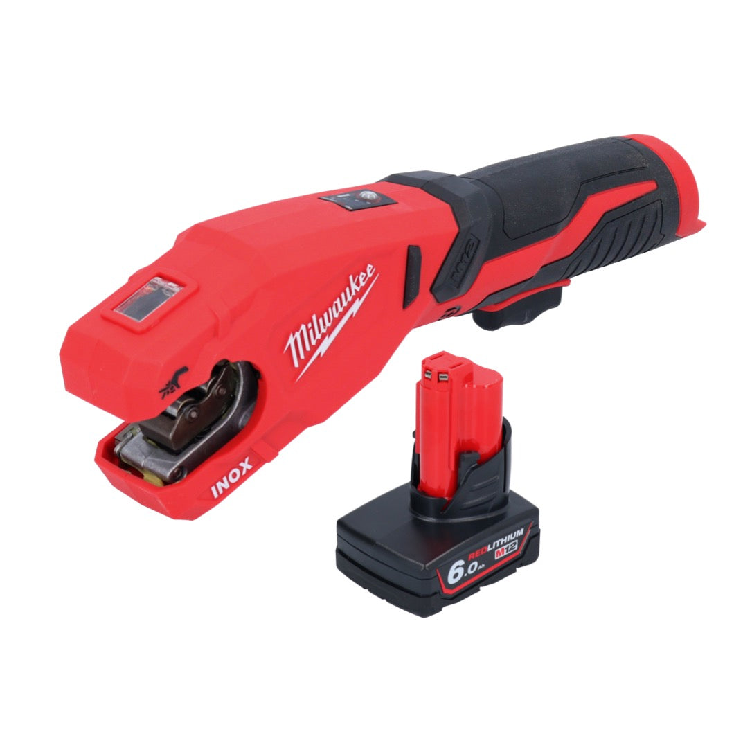 Coupe-tubes en acier inoxydable sur batterie Milwaukee M12 PCSS-601 12 V 12 - 28 mm + 1x batterie 6,0 Ah - sans chargeur