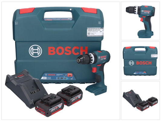 Bosch GSB 18V-45 Professional perceuse à percussion sans fil 18 V 45 Nm sans balais + 2 batteries 4,0 Ah + chargeur + mallette en L