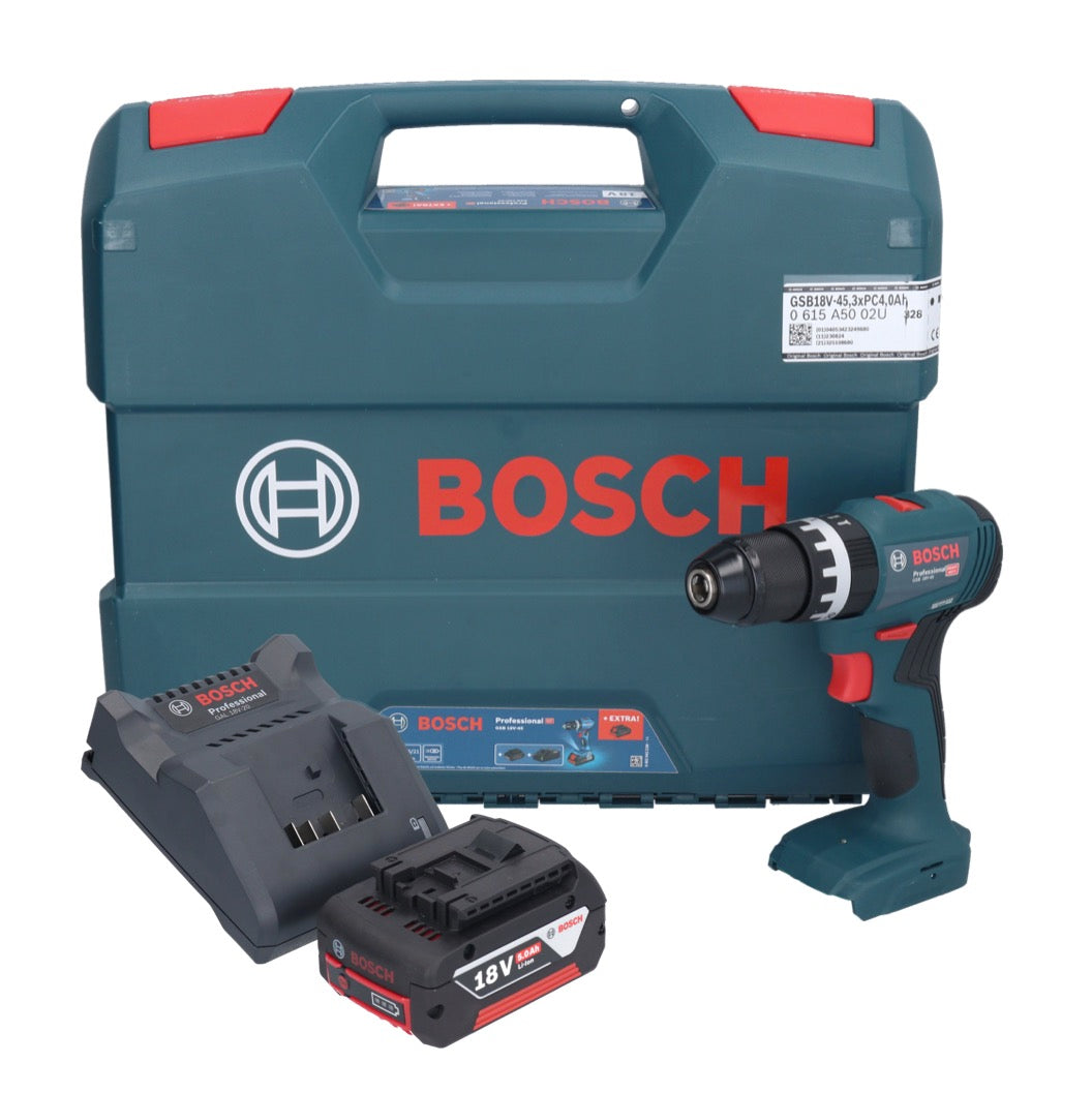 Bosch GSB 18V-45 Professional Akku Schlagbohrschrauber 18 V 45 Nm Brushless + 1x Akku 5,0 Ah + Ladegerät + L-Case