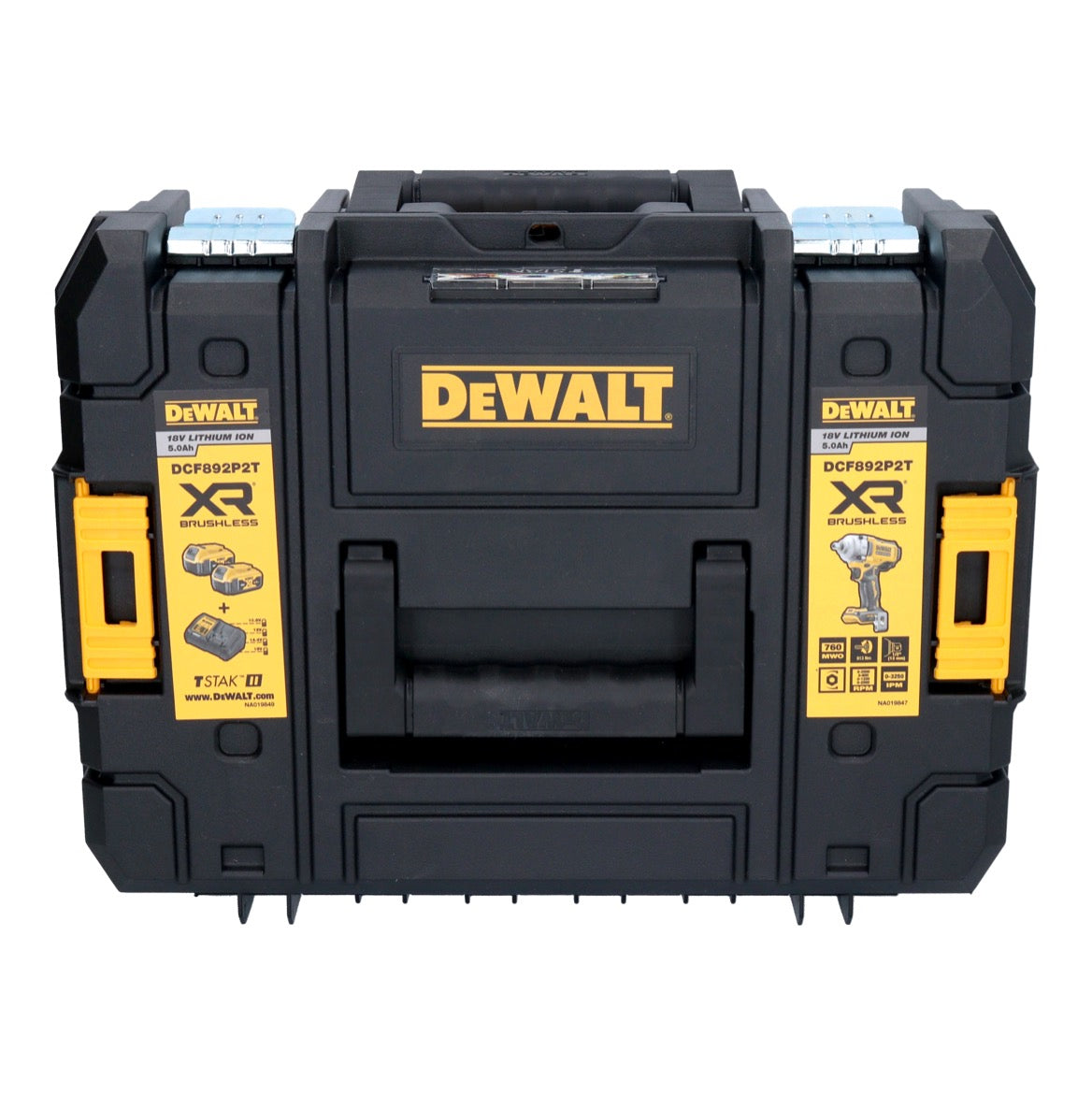 DeWalt DCF 892 NT Akku Schlagschrauber 18 V 813 Nm 1/2" Brushless + 1x Powerstack Akku 5,0 Ah + TSTAK - ohne Ladegerät