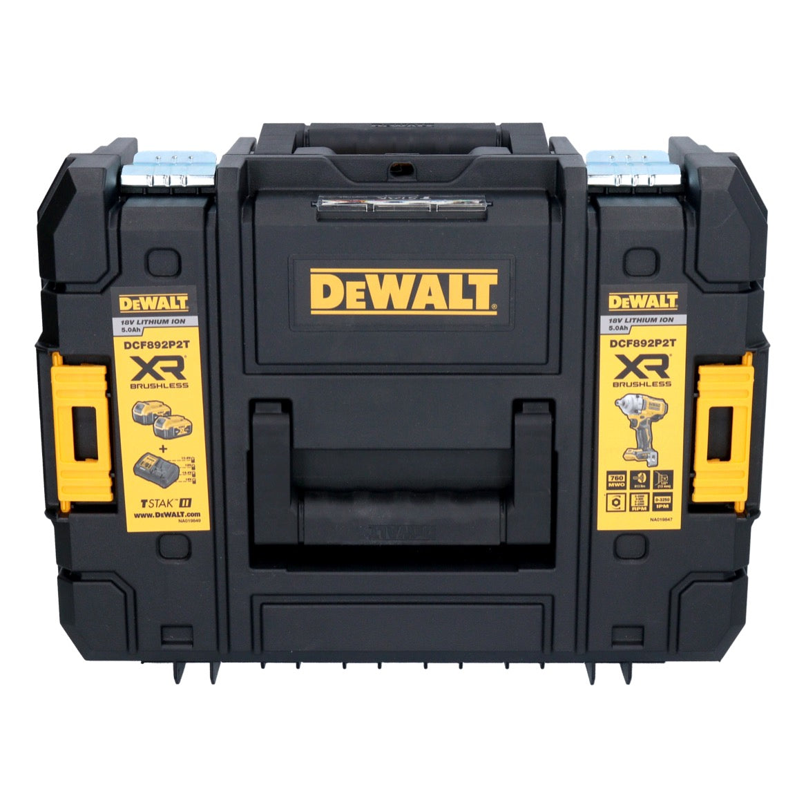 DeWalt DCF 892 H1T Akku Schlagschrauber 18 V 813 Nm 1/2" Brushless + 1x Powerstack Akku 5,0 Ah + Ladegerät + TSTAK