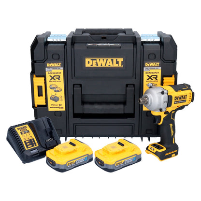 Clé à chocs sans fil DeWalt DCF 892 H2T 18 V 813 Nm 1/2" sans balais + 2x batterie Powerstack 5,0 Ah + chargeur + TSTAK