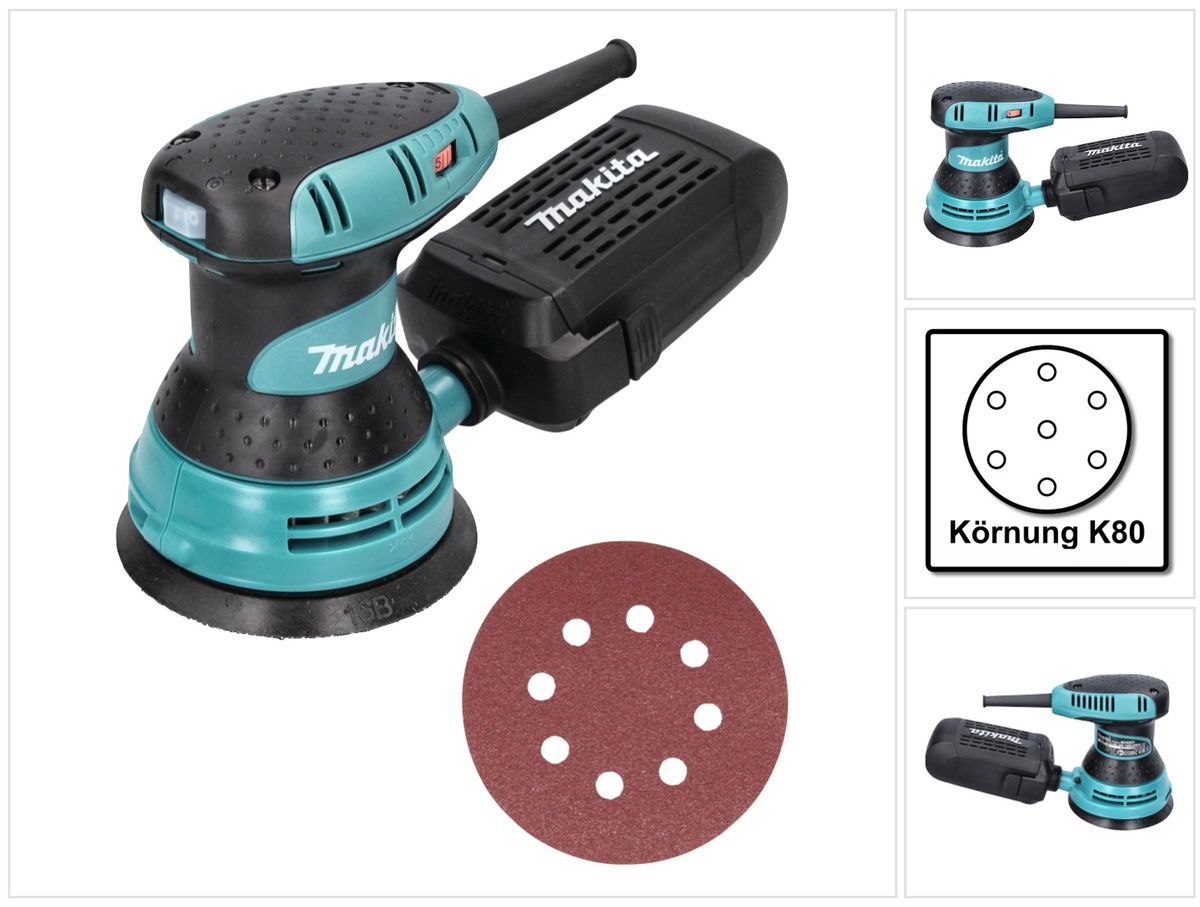 Makita BO 5031 ponceuse excentrique 300 watts 125 mm + 50x papier de verre K80