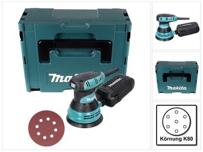 Ponceuse excentrique Makita BO 5031 300 watts 125 mm + 50x papier de verre K80 + Makpac