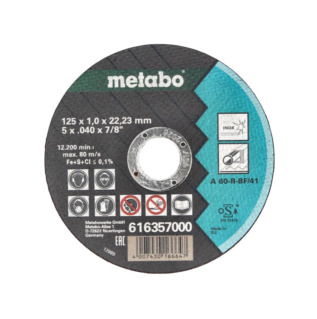 Metabo WE 15-125 Meuleuse d'angle rapide 1550 W 125 mm + 10x disques à tronçonner