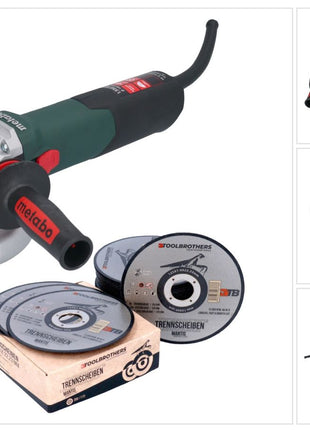 Metabo WE 15-125 Amoladora angular rápida 1550 W 125 mm + 25x disco de corte Toolbrothers MANTIS