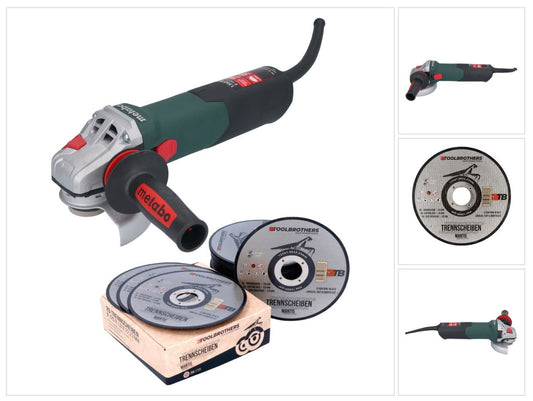 Metabo WE 15-125 Meuleuse d'angle rapide 1550 W 125 mm + 25x disque à tronçonner Toolbrothers MANTIS