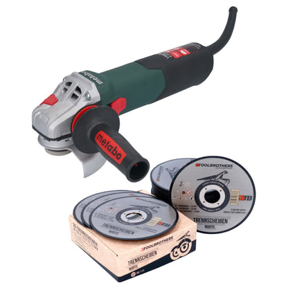 Metabo WE 15-125 Meuleuse d'angle rapide 1550 W 125 mm + 25x disque à tronçonner Toolbrothers MANTIS