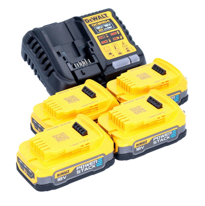 DeWalt DCB 1104 E4 Akku Starter Set 12 V / 18 V 4x Powerstack Akku 1,7 Ah + DCB 1104 Ladegerät