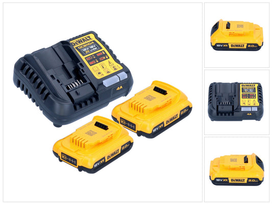 DeWalt DCB 1104 D2 kit de démarrage de batterie 12 V / 18 V 2x batteries 2,0 Ah + chargeur DCB 1104