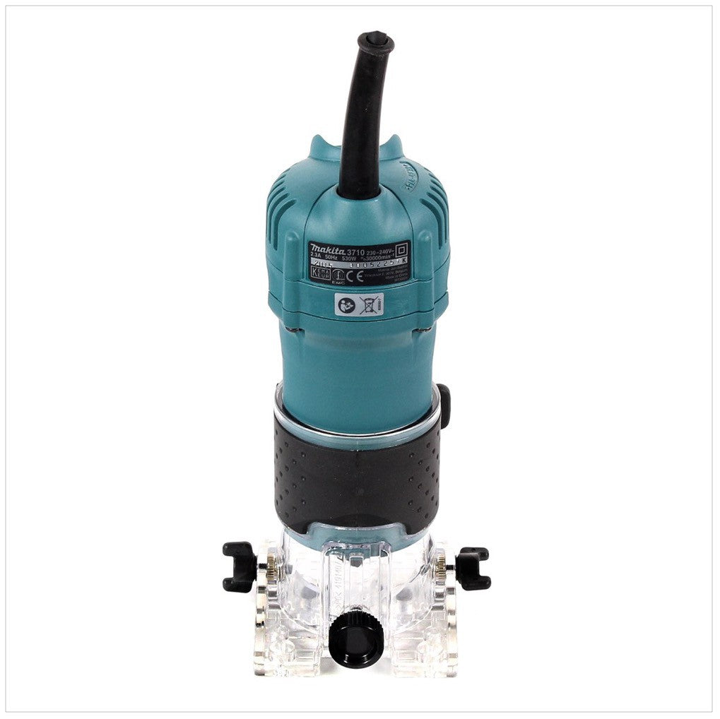 Makita 3710 - 530 W Kantenfräse mit transparenten Führungsschuh und 6 mm Ø - Toolbrothers