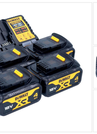 DeWalt DCB 1104 M4 kit de démarrage de batterie 12 V / 18 V 4x batteries 4,0 Ah + chargeur DCB 1104