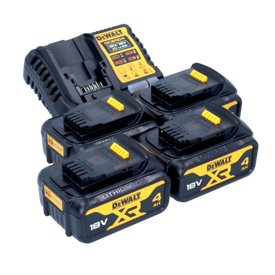 DeWalt DCB 1104 M4 kit de démarrage de batterie 12 V / 18 V 4x batteries 4,0 Ah + chargeur DCB 1104