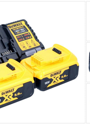 DeWalt DCB 1104 P2 kit de démarrage de batterie 12 V / 18 V 2x batteries 5,0 Ah + chargeur DCB 1104