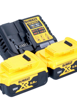 DeWalt DCB 1104 P2 kit de démarrage de batterie 12 V / 18 V 2x batteries 5,0 Ah + chargeur DCB 1104