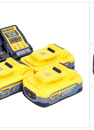 Kit de démarrage de batterie DeWalt DCB 1104 H3 12 V / 18 V 3x batterie Powerstack 5,0 Ah + chargeur DCB 1104