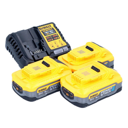 Kit de démarrage de batterie DeWalt DCB 1104 H3 12 V / 18 V 3x batterie Powerstack 5,0 Ah + chargeur DCB 1104