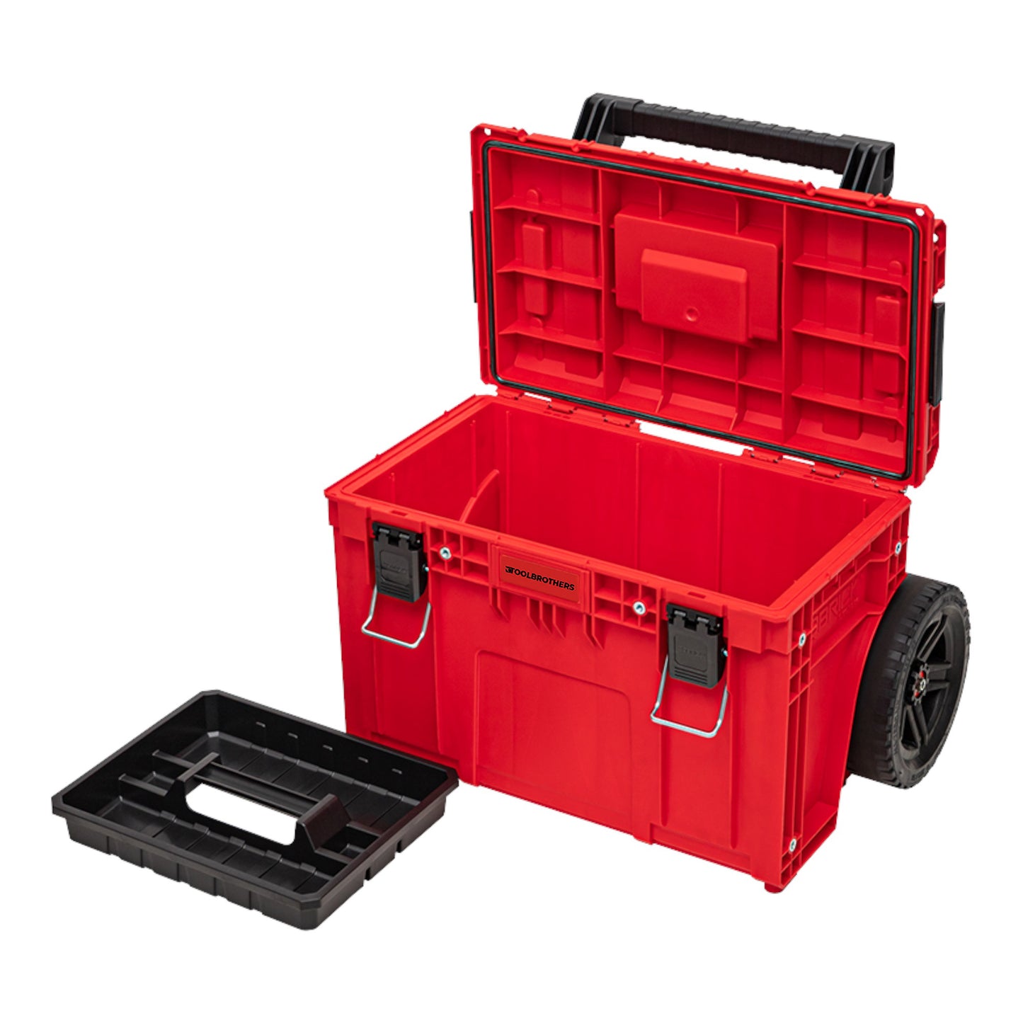 Toolbrothers RHINO XL Cart Mobiler Werkzeugkoffer ULTRA Custom stapelbar 590 x 425 x 660 mm 37 l IP66 100 kg belastbar mit Doppelteleskopstiel aus Aluminium