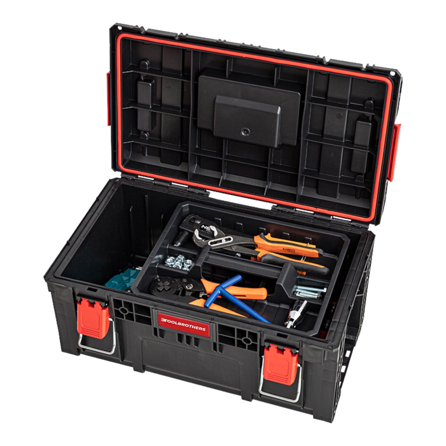 Mallette à outils Toolbrothers RHINO XL ECO Vario+ 535 x 327 x 271 mm 28 l empilable IP66 avec 3 séparateurs