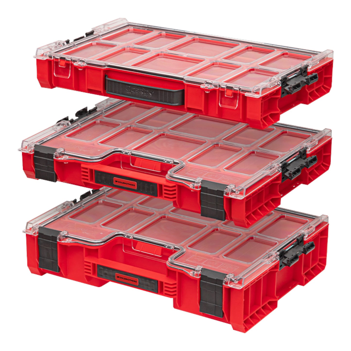 Toolbrothers RHINO L Organiseur ULTRA hauteur XL boîtes empilables 452 x 358 x 110 mm 9 l IP54 avec 8 compartiments