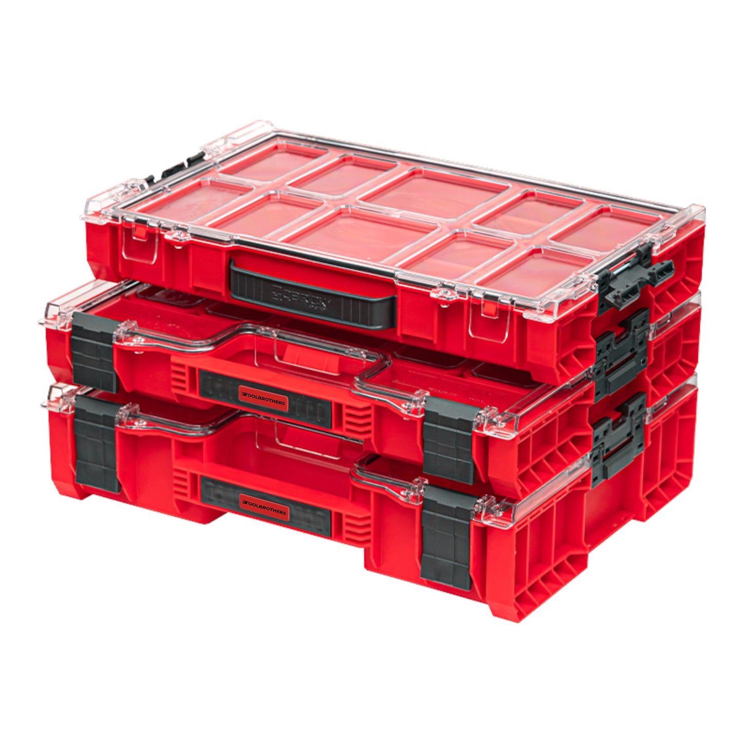 Toolbrothers RHINO L Organiseur ULTRA hauteur XL boîtes empilables 452 x 358 x 110 mm 9 l IP54 avec 8 compartiments