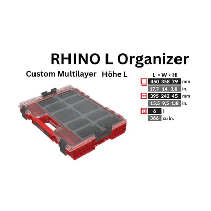 Toolbrothers RHINO L Organiseur ULTRA Hauteur L Personnalisé Multicouche 452 x 358 x 79 mm 6 l empilable IP54