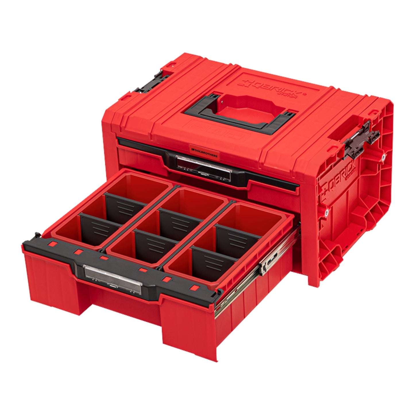 Toolbrothers RHINO L Drawer 2 ULTRA Organize+ Werkzeugkoffer 450 x 310 x 244 mm 14 l stapelbar IP54 mit 2 Schubladen